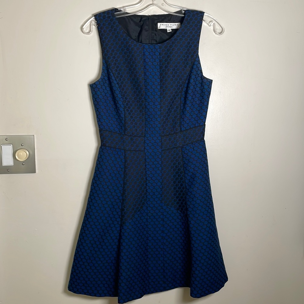 Tina Turk Skater Dress blue and black 4, S